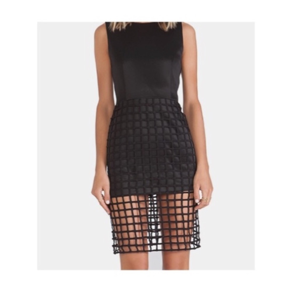 JOA caged black cocktail dress NWT